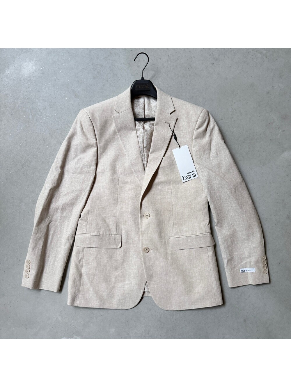 Autumn Wedding Slim Fit Natural Linen Blend Blazer Jacket Size 38R bar iii NWT